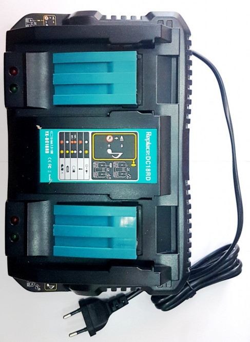 Зарядное устройство для Makita LXT 2 порта 14.4-18В Li-Ion, DC18RD