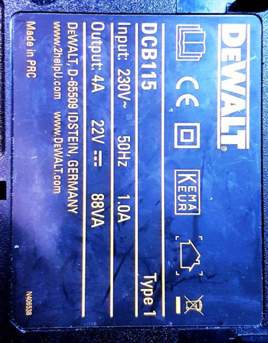 Зарядное устройство Dewalt 10.8-18В Li-Ion DCB115 