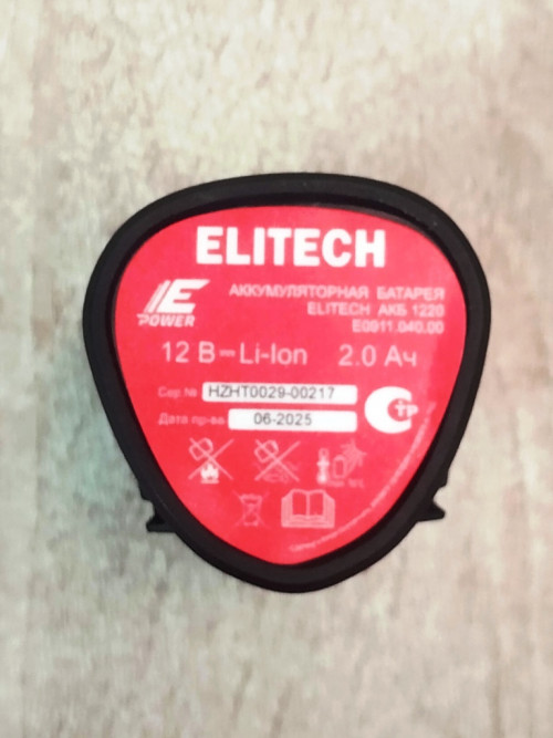 Аккумулятор ELITECH 12В 2,0А/ч, Li-ion E0911.040.00 АКБ 1220